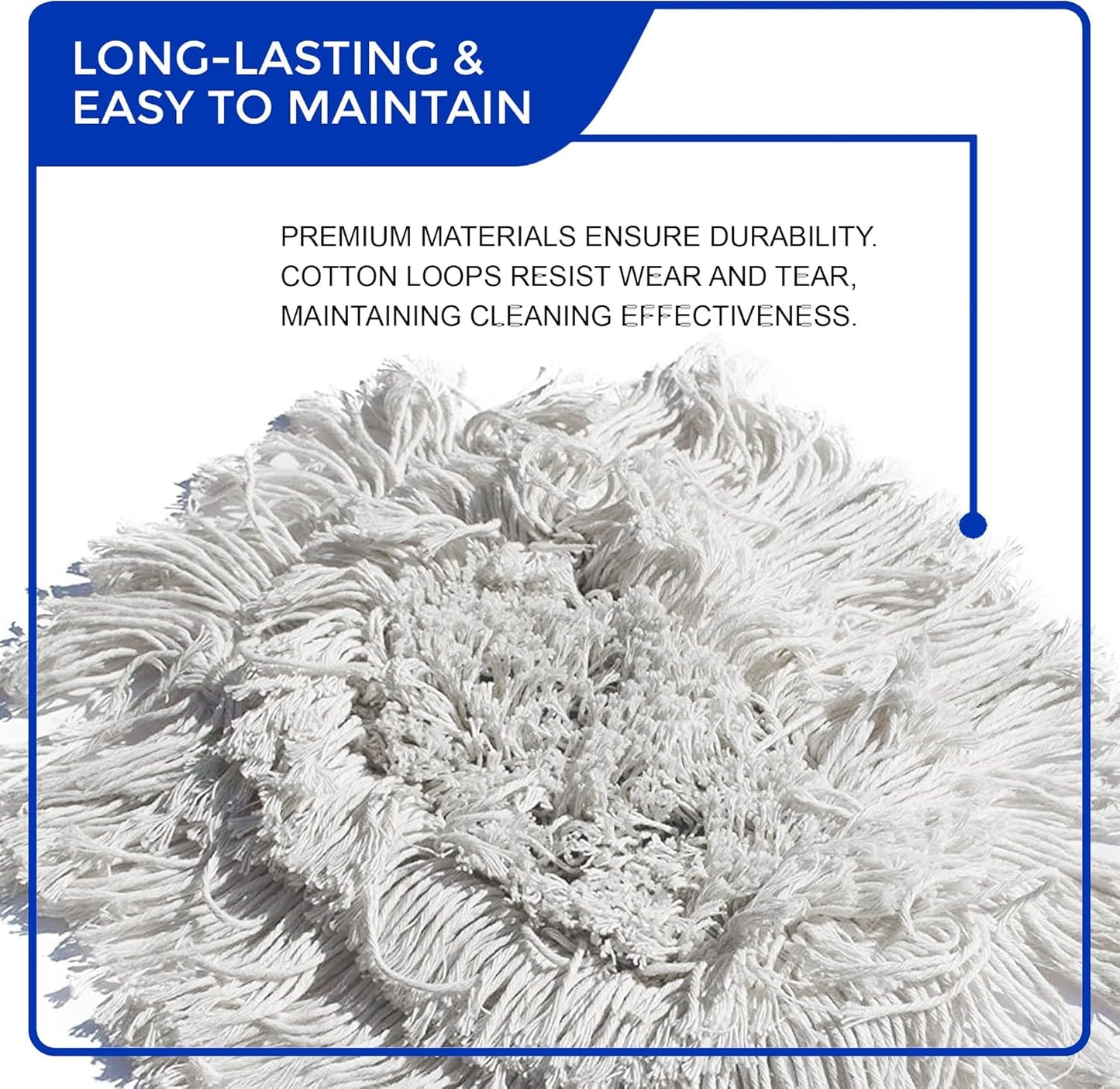 Nine Forty Heavy Duty, Industrial-Strength Cotton Wedge Dust Mop Head - Home & Commercial Hardwood Floor Cleaning - Designed for High-Performance Janitorial & Housekeeping Tasks