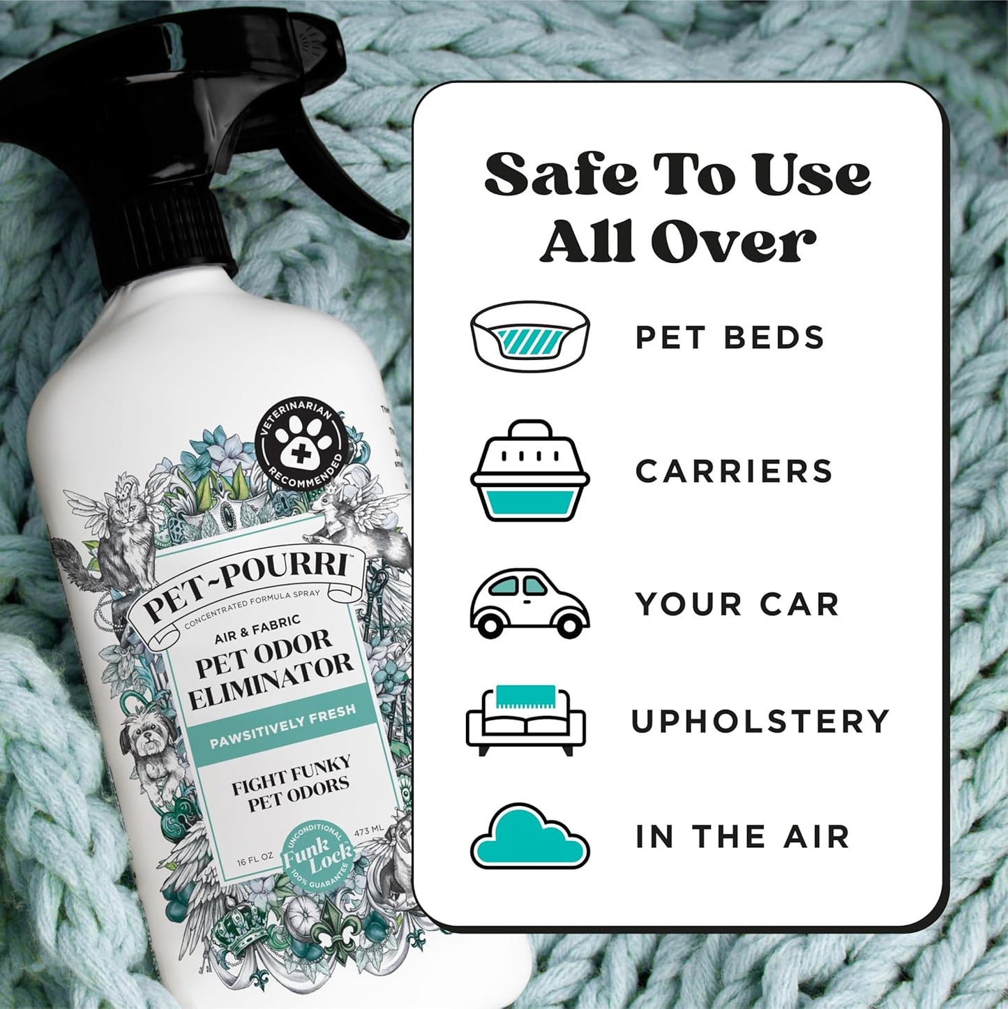 Pet-Pourri Pawsitively Fresh Pet Odor Deodorizer Spray, 16 Fl Oz, Up to 800 Uses, Air + Fabric Odor Remover with Essential Oils & Plant Based Ingredients, Vet Recommended, Pineapple, Jasmine & Pear