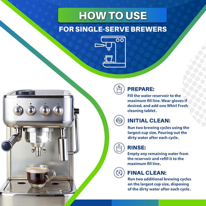 Coffee Machine Descaler Tablets – 24 Count, Coffee Maker Cleaner Tablets Compatible with All Major Brands Including Breville, Nespresso, Keurig, Ninja, Philips,Miele, Delonghi & more