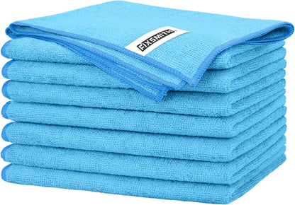 FIXSMITH Microfiber Cleaning Cloth - Pack of 8, Size: 12 x 16 in, Multi-Functional Cleaning Towels, Highly Absorbent Cleaning Rags, Lint-Free, Streak-Free Cleaning Cloths for Car Kitchen Home