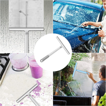 Window Squeegee, 2 Pack Shower Squeegee for Glass Doors Bathroom Mirror Windows Cars and Tile Walls, Silicone Plastic Squiggy Cleaner Tool 12 inch（4 Pack