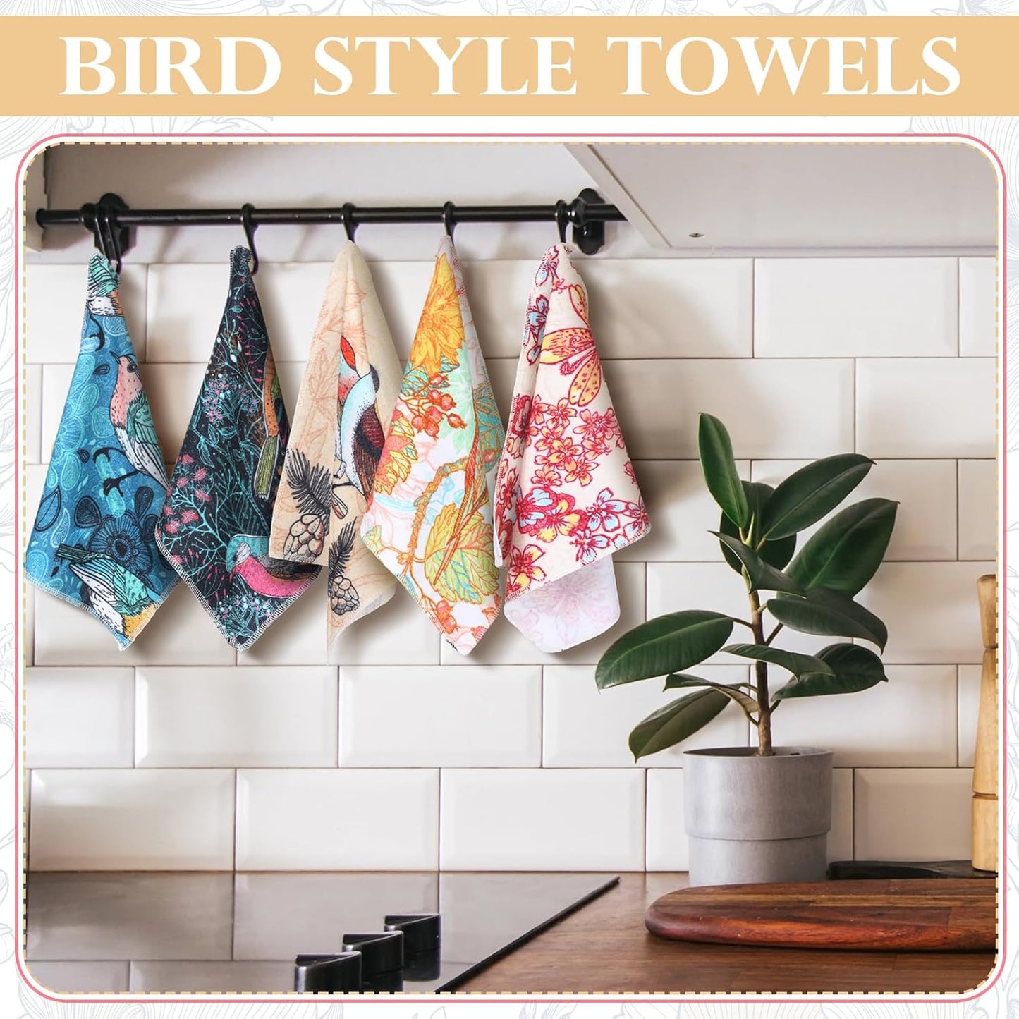 36 Pack Vintage Reusable Cleaning Cloths Washable Cotton Kitchen Towels for Home (Gray)