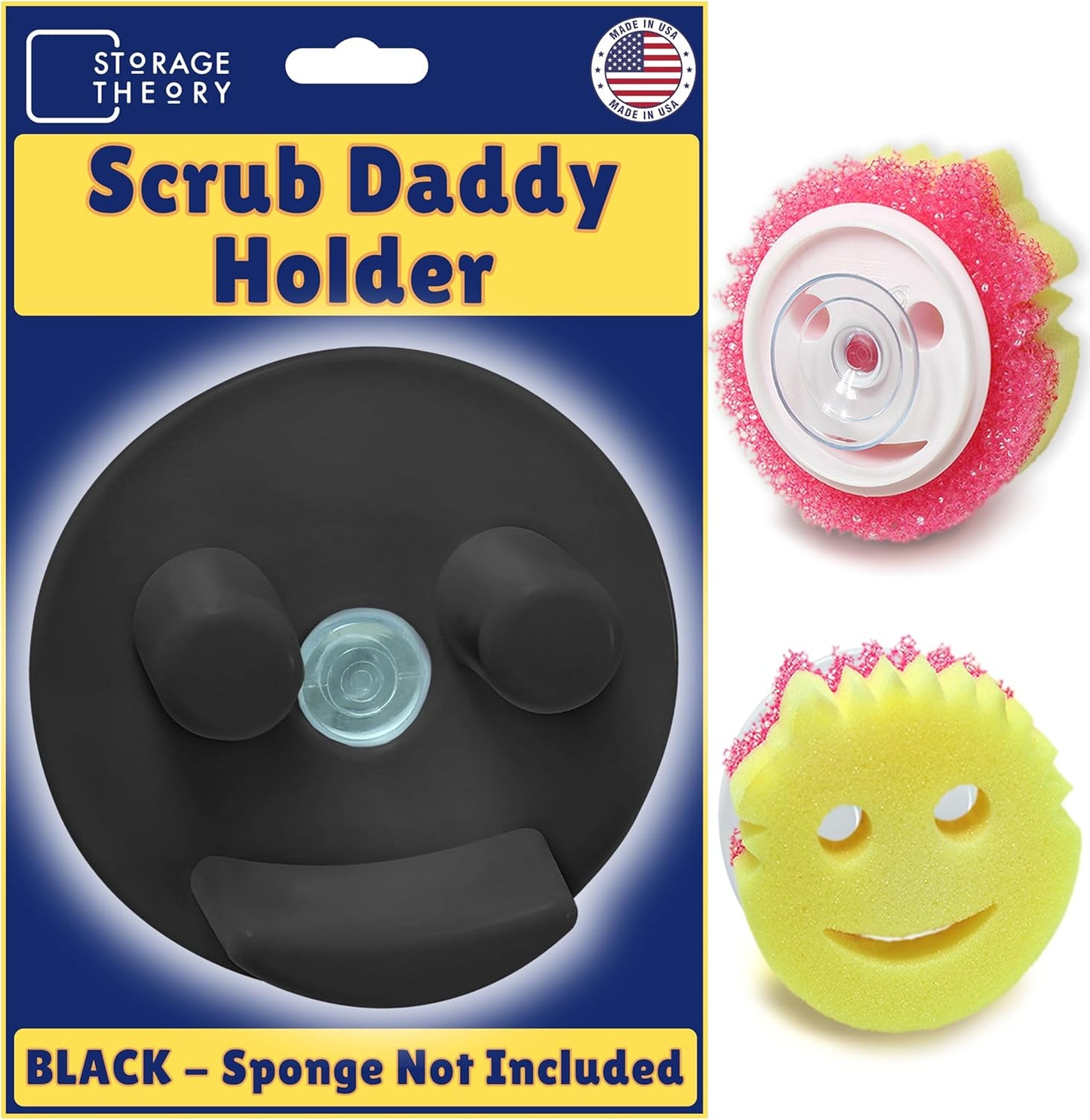 BeraTek Scrub Daddy Holder - Suction Cup Kitchen Sink Caddy - Keep Sponges Clean & Dry - Compatible with Sponge Daddy & Scrub Mommy - Mothers Day Gift for Mom - White, 1-Pack