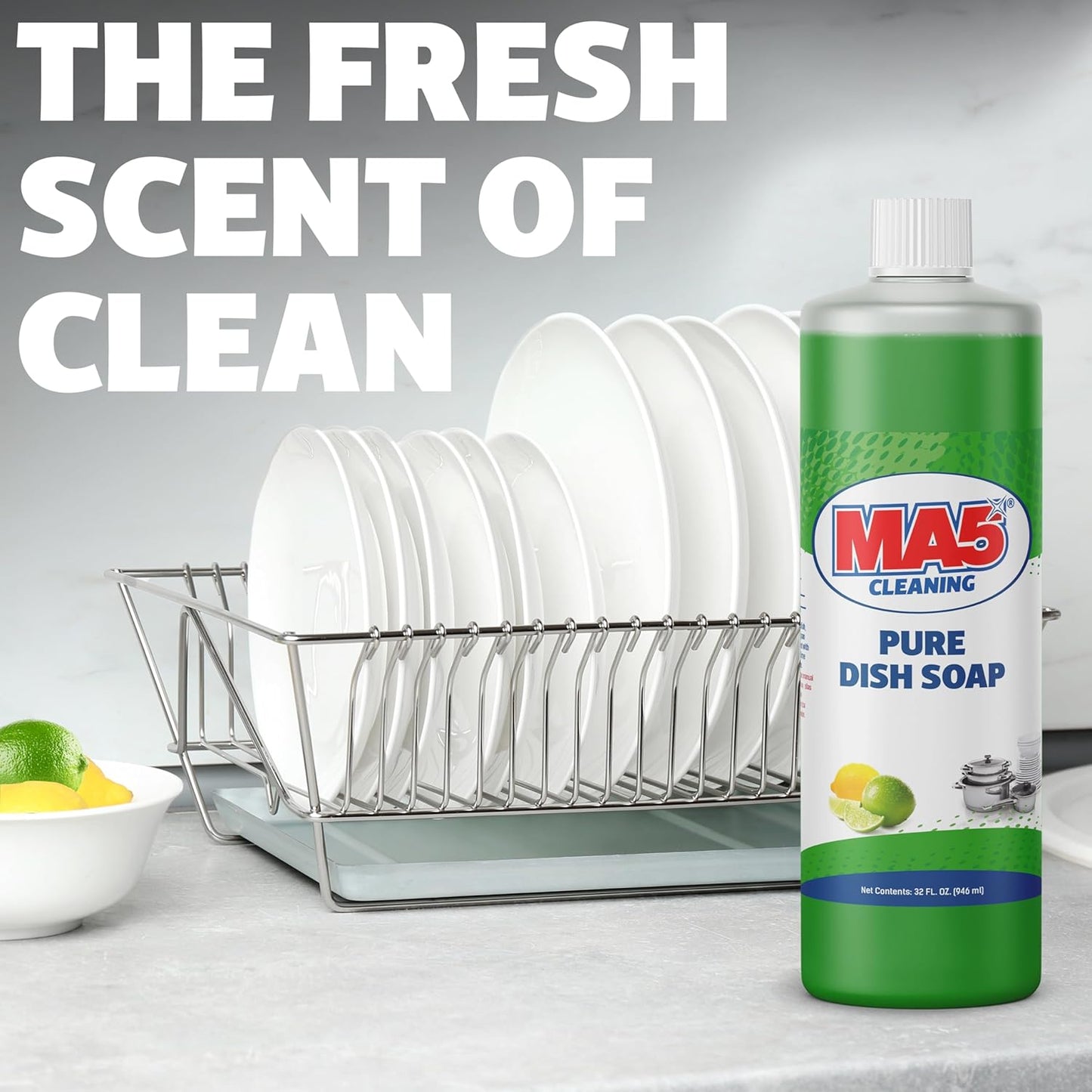MA5X CLEANING Pure Liquid Dish Soap, 1 Gallon Refill