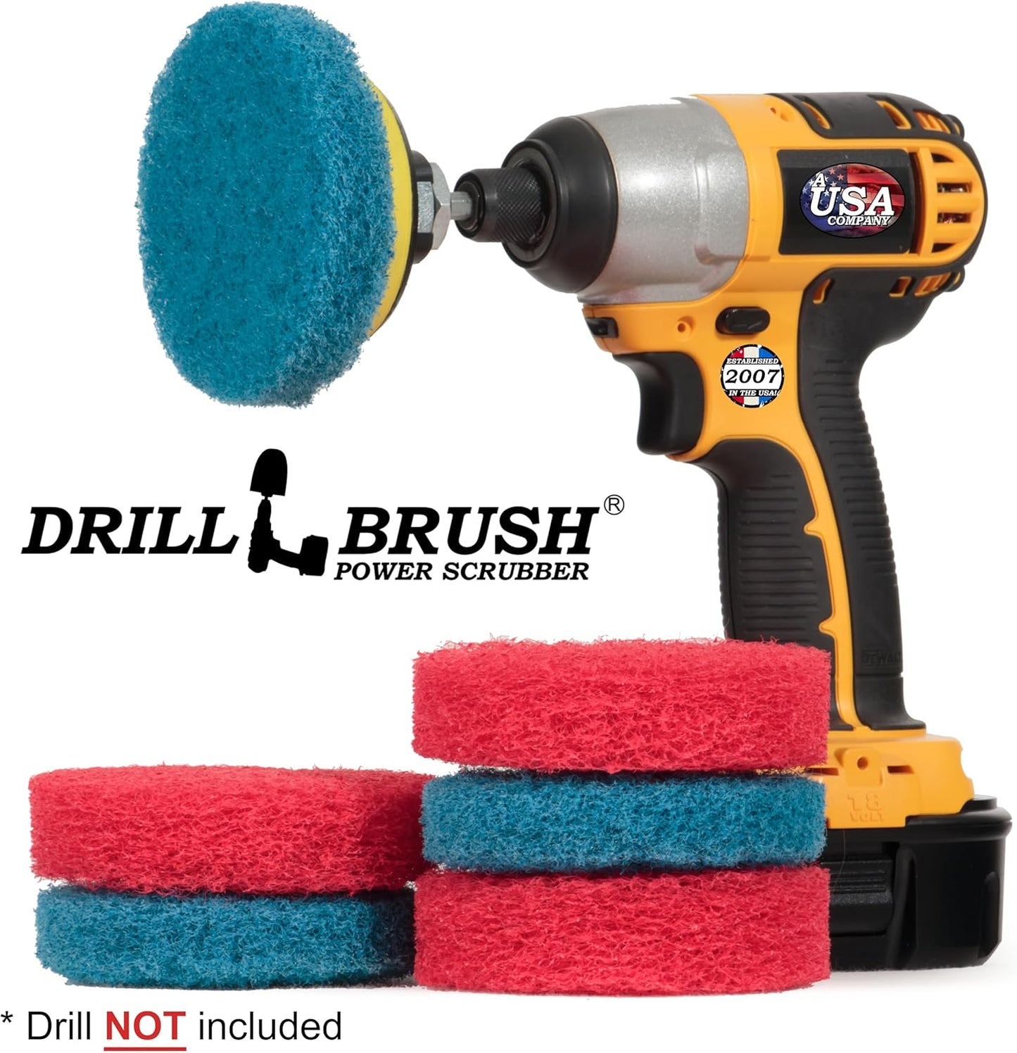 Bathroom - Cleaning Supplies - Drill Brush Power Scrubber Pads - Shower Cleaner - Bathtub - Bath Mat - Bathroom Sink - Tile Cleaner - Baseboard Cleaner - Vinyl Flooring - Hard Water Stain Remover