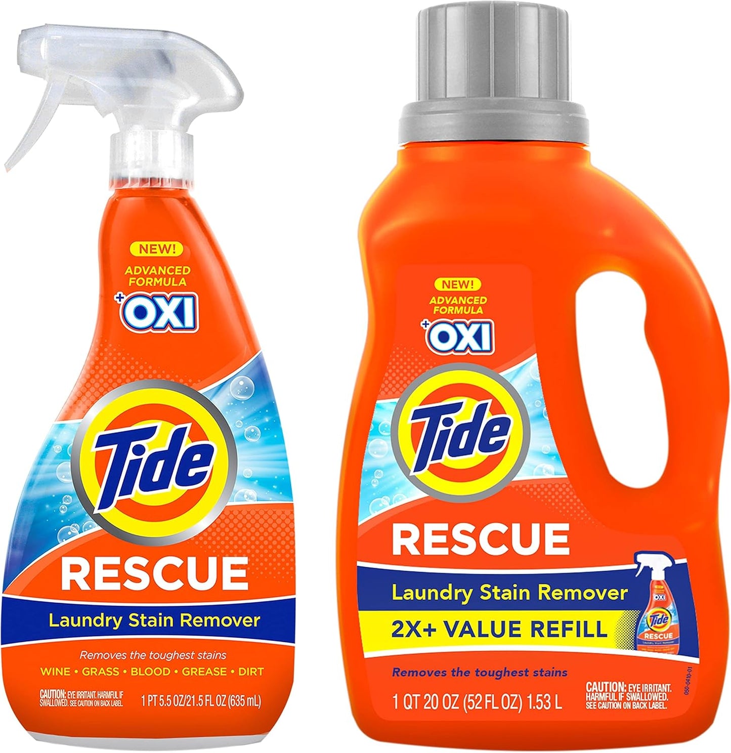 Tide Laundry Stain Remover with Oxi, Rescue Clothes, Upholstery, Carpet and more from Tough Stains, Stain Treater, 22 Fl Oz (Pack of 4)