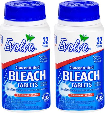 Evolve Concentrated Bleach Tablets -32 ct Fresh Lemon (2 pack)