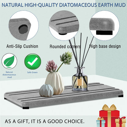 3PCS Water Absorbing Stone Tray, Fast Drying Stone Sink Tray, Stones Soap Trays, Water Absorbent Diatomite Trays, Diatomite Coasters for Kitchen Sink Bathroom Counter, Hand Soap Dish & Holders