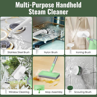 FEPPO Steam Mop & Detachable Handheld Steam Cleaner for Home and Floor Cleaning, 15s Heat-Up, 230°F Floor Steamer for Deep Cleaning with Multi-purpose Attachments Hardwood Floors, Tile,Grout,Furniture