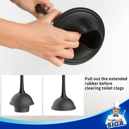 MR.SIGA Toilet Plunger and Bowl Brush Combo for Bathroom Cleaning, Gray, 2 Sets