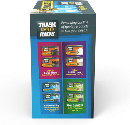 Heavy Duty Clear Recycling Bags | Tall & Strong Bags for Home & Kitchen - (30 Ct, 30 Gallons) Large Trash Bags Paper, Plastic & Aluminum | Thick Recycle Bin Bags (Clear)
