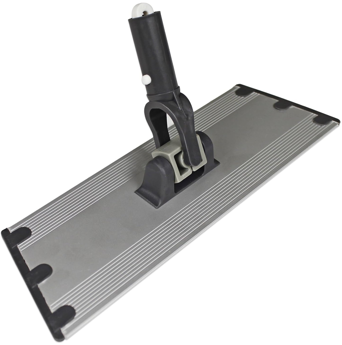 CleanAide Flat Mop Plate Frame for Microfiber Pads, Commercial-Grade Aluminum with 360° Swivel, Hook and Loop Fastening, Lightweight and Durable, Gray, Frame Only, 18 Inches