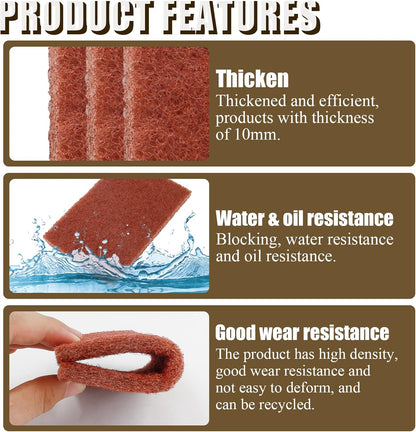 12pcs Red Scouring Pads, Heavy Duty Scour Pads Multipurpose Scour Pad Reusable Scrubbing Pads with Anti Grease Technology for Kitchen Scrubber Sink Dish Cleaning Metal Grills