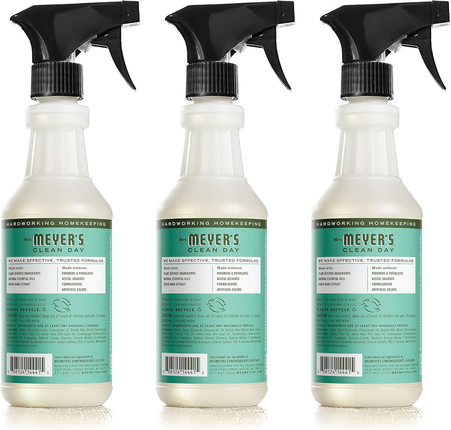 MRS. MEYER'S CLEAN DAY Multi-Surface Everyday Cleaner, Basil Scent, 16 Fl Oz Bottle - 3 Pack