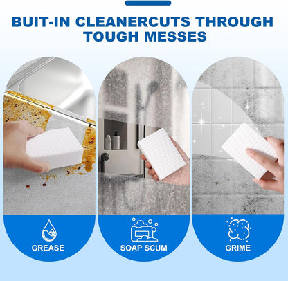 50-Pack Extra-Thick Melamine Sponges – 3.94" × 2.76" × 1.18" Durable Kitchen & Bathroom Cleaning Pads – Powerful, Non-Scratch, Water-Activated Magic Sponge