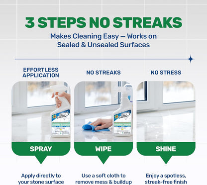 Black Diamond Stoneworks Granite Counter Cleaner: USDA Certified BIOBASED- Safe for Granite and other stone countertops. Safe for food contact formula to keep your countertops looking fresh and clean!