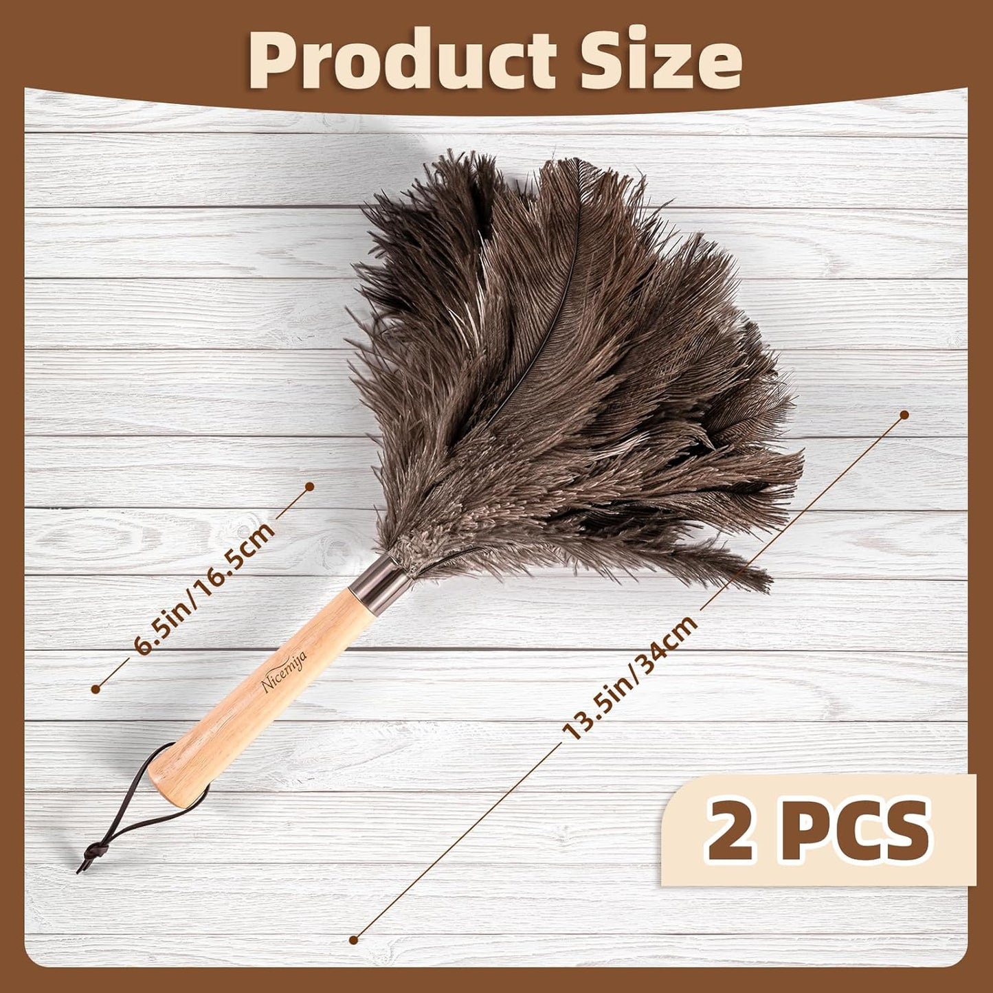 Extendable Ostrich Feather Duster with 19-49 inch Rotatable Stainless Steel Pole, Natural Feather Duster for Ceiling Fan Cobweb Dusting, Reusable Flexible Cleaning Duster(Include 1 Replacement Heads)