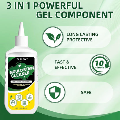 OLELON Mold Stain Remover Gel for Washing Machine Cleaner Front Loader Rubber Grout Cleaner Home Stain Removal Gel for Washer Showers Bathroom and Floor Tile - 300ML
