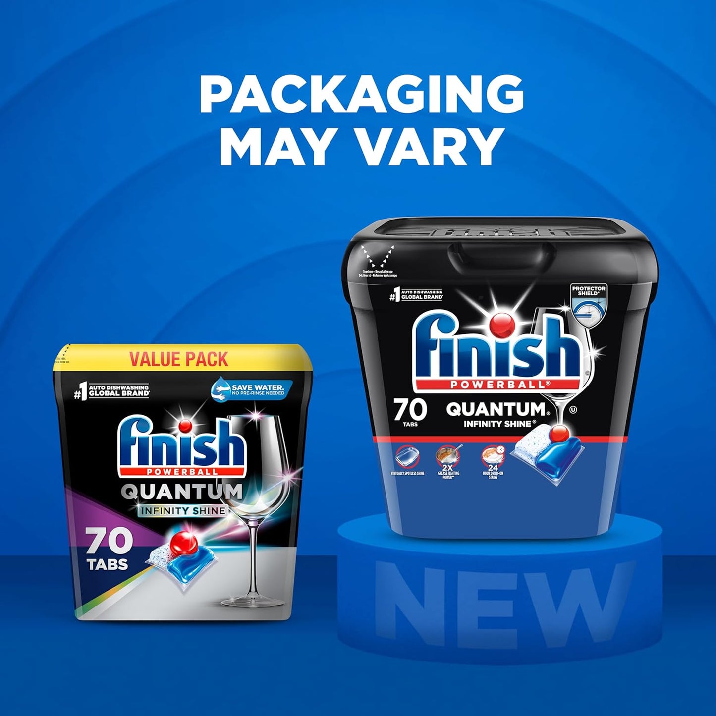 Finish Quantum Dishwasher Pods, No Pre-Rinse Dishwasher Detergent Soap Removes 24HR Dried-On Stain and Grease, Leaving a Virtually Spotless Shine, 82 Count