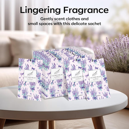 MYARO 12 Pack Fresh Linen Scented Sachets for Drawer, Closet & Car Air Freshener Bags | Odor Eliminator & Fabric Refresher | Crisp, Clean Home Fragrance Gift Set