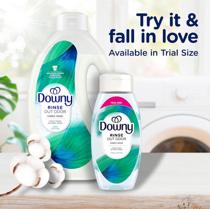 Downy Rinse Laundry Odor Remover, Cool Cotton Scent, 48 fl oz, Fabric Softener And Laundry Odor Removal Rinse, Fights Odors At The Source, HE Compatible