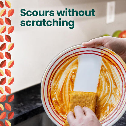 Scotch-Brite Dobie Non-Scratch All-Purpose Scrub Pads, 12 Total Pads (6 Packs of 2), Reusable Scouring Sponges for Kitchen & Bathroom, Safe on Non-Stick Cookware, Yellow
