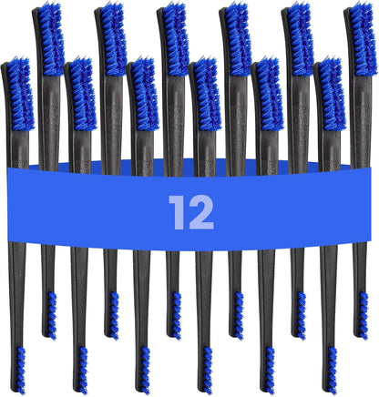 PINGMIC 12 Pack Double-Ended Gun Cleaning Brushes Set - Nylon Brushes with Plastic Handles, All-Purpose Gun Cleaning Supplies Kit for Pistols, Rifles & Metal Parts