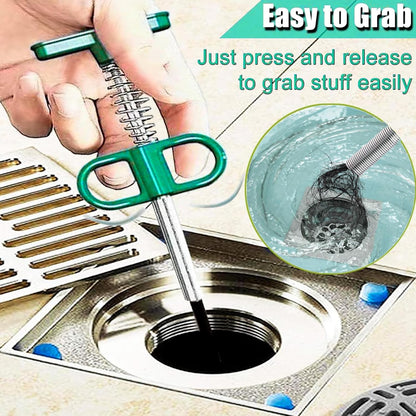 76 inch Drain Snake,Drain Clog Remover - Flexible Grabber Claw Pick Up Reacher Tool for Home Sink, Bathroom Tub,Drain, Toilet, Tight Spaces