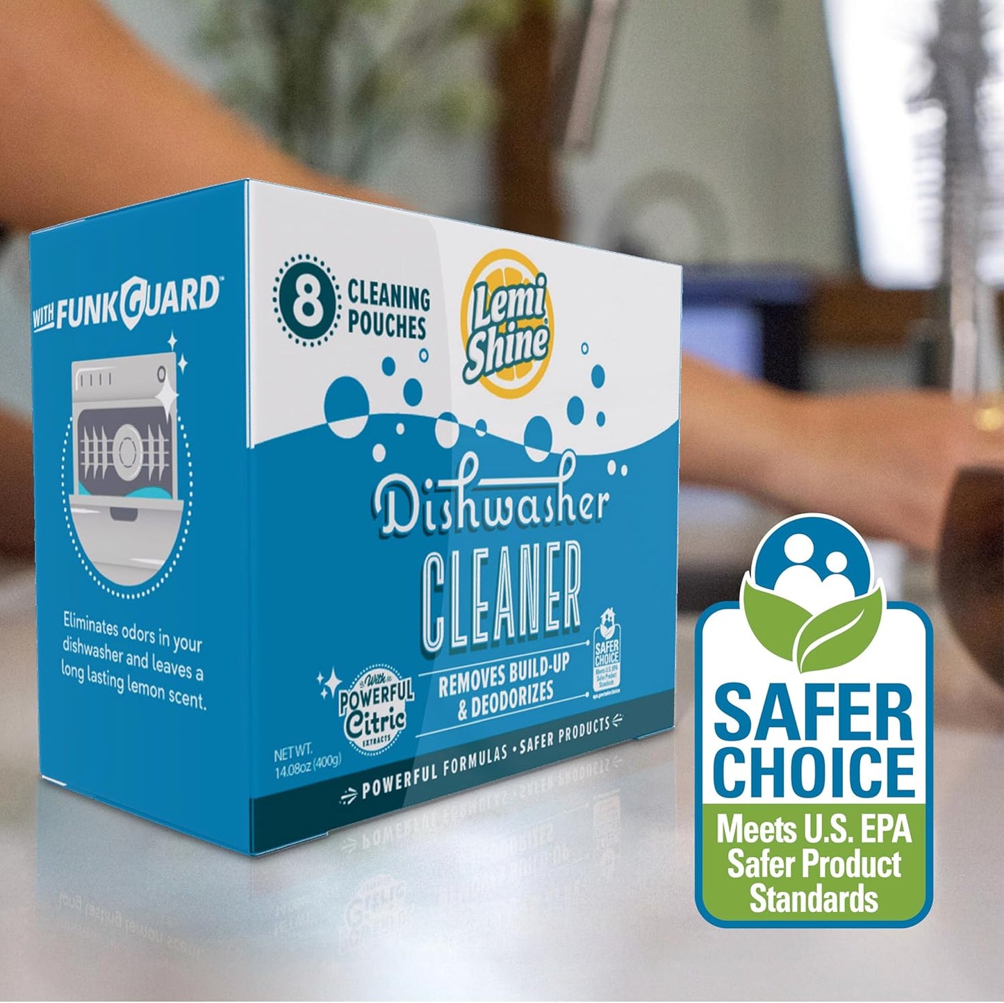 Lemi Shine Garbage Disposal Cleaner and Deodorizer Powered By Citric Acid | Foam Cleaner For Kitchen Garbage Disposal with a Natural, Fresh Lemon Scent (2 Count)