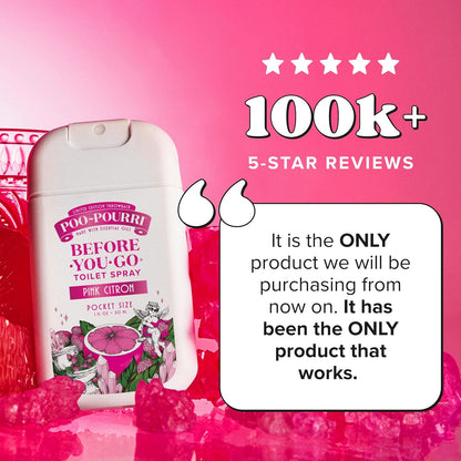 Poo-Pourri Before-You-Go Toilet Spray, Pink Citron, 2 Fl Oz, Up to 100 Uses, Bathroom Odor Deodorizer with Essential Oils for Home or Work, Travel Essentials, TSA Approved Size