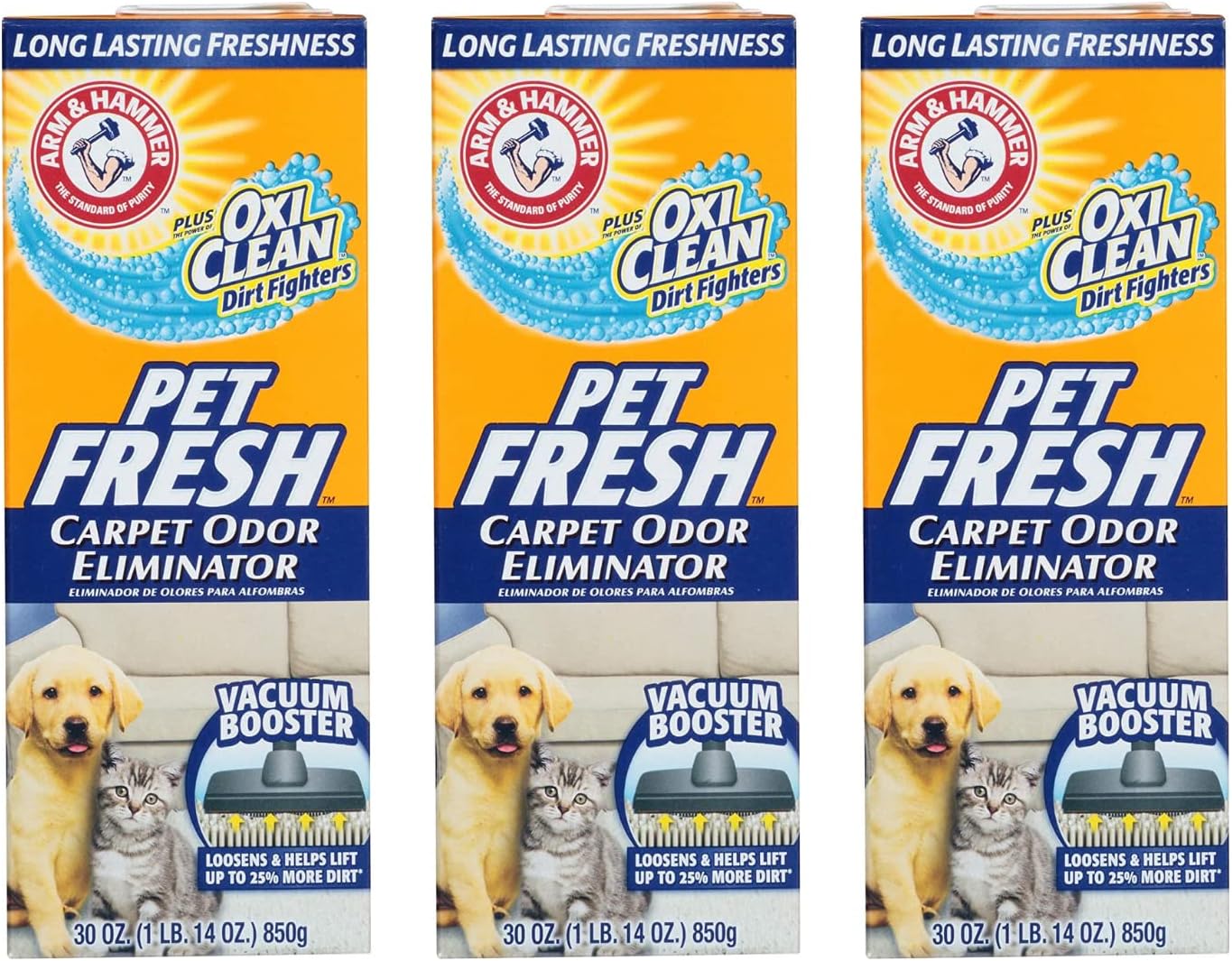 Arm & Hammer Pet Fresh Carpet Odor Eliminator Plus Oxi Clean Dirt Fighters, 18 oz,(PACK OF 2)