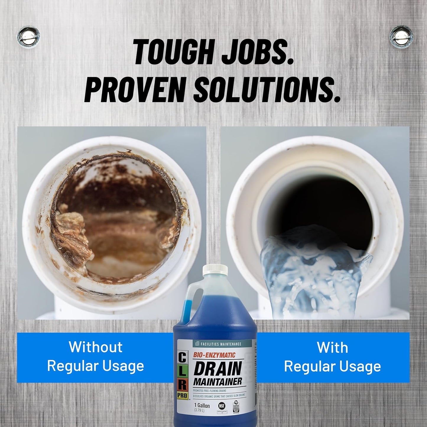 CLR PRO Commercial Drain Line and Grease Trap Treatment, Preventative Maintenance Microbial Formula, 1 Gallon Bottle