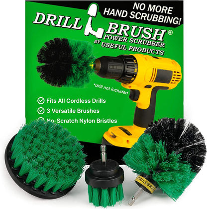 Drillbrush Drill Brush Attachment Set for Bathroom Cleaning – Power Scrubber Brush Kit for Tub, Tile, Shower, and Grout – All-Purpose Household Cleaning Brushes for Drill - Electric Grout Cleaner Kit