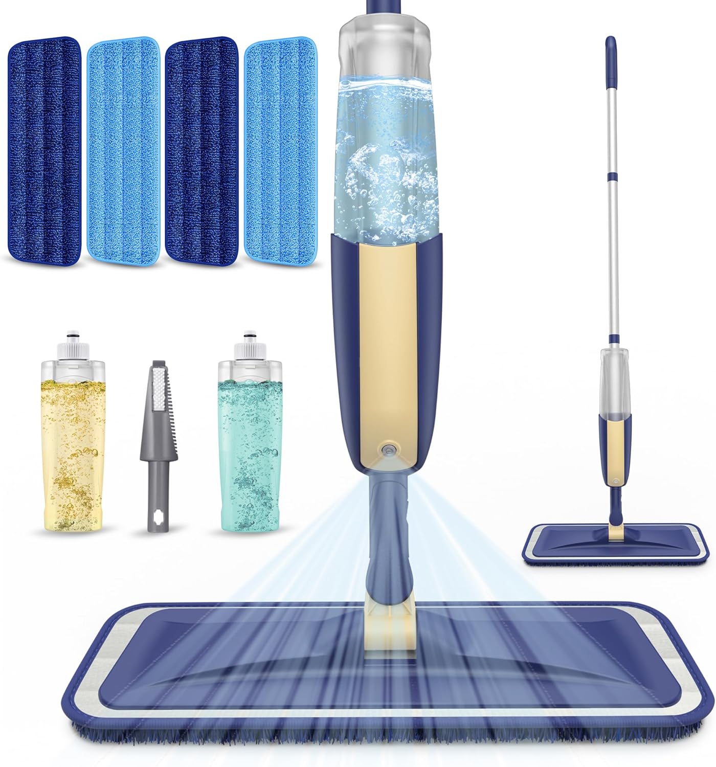Spray Mops for Floor Cleaning: MEXERRIS Wet Mop with 3 Washable Pads for Swiffer Powermop - Floor Mop with Refillable Bottle - Home Commercial Dust Mops for Hardwood Laminate Ceramic Tiles