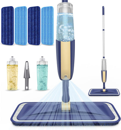Spray Mops for Floor Cleaning: MEXERRIS Wet Mop with 3 Washable Pads for Swiffer Powermop - Floor Mop with Refillable Bottle - Home Commercial Dust Mops for Hardwood Laminate Ceramic Tiles
