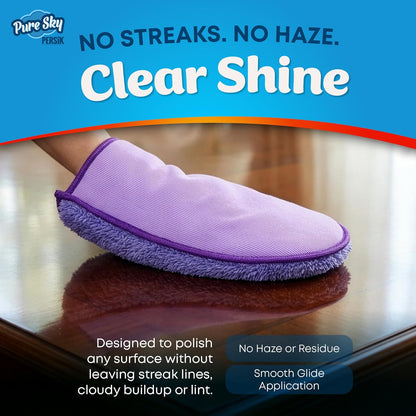 persik Pure-Sky Microfiber Glove Dusting Mitt - Ultra Microfiber Cleaning Cloth Glove - JUST ADD Water No Detergents Needed - Use for Cleaning Furniture, Home