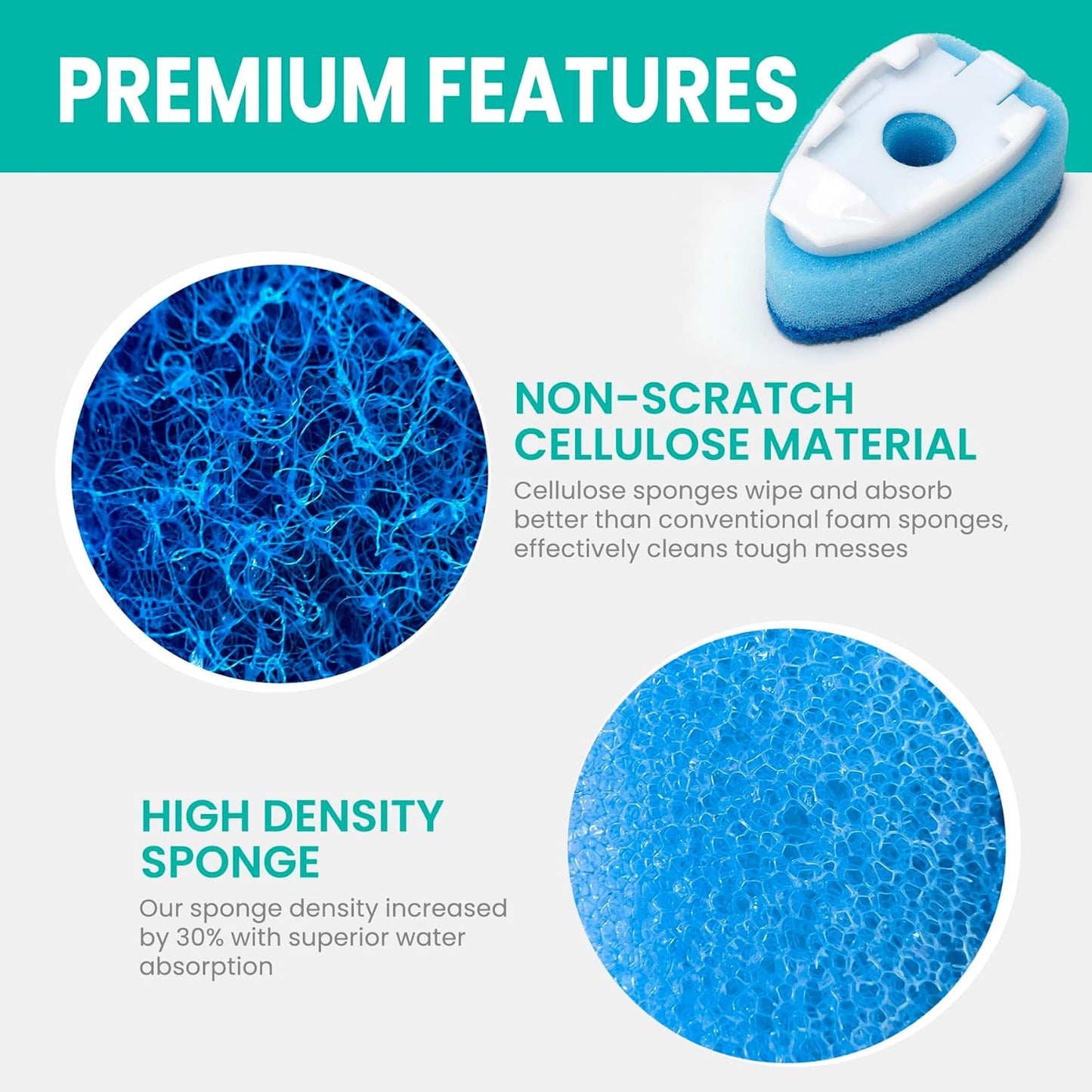 Dishwand with Refills, Dish Wand with Handle Replacement Sponge Heads, Non Scratch Soap Control Leak-Proof Dispenser Scrub,Heavy Duty Advanced Scrubber Brush Pads for Cleaning Dishes Sink Washing Tool