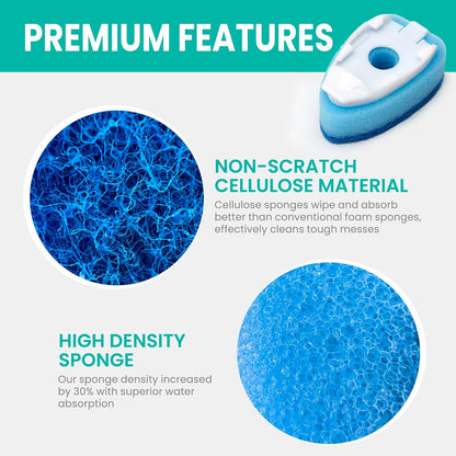 Dishwand with Refills, Dish Wand with Handle Replacement Sponge Heads, Non Scratch Soap Control Leak-Proof Dispenser Scrub,Heavy Duty Advanced Scrubber Brush Pads for Cleaning Dishes Sink Washing Tool