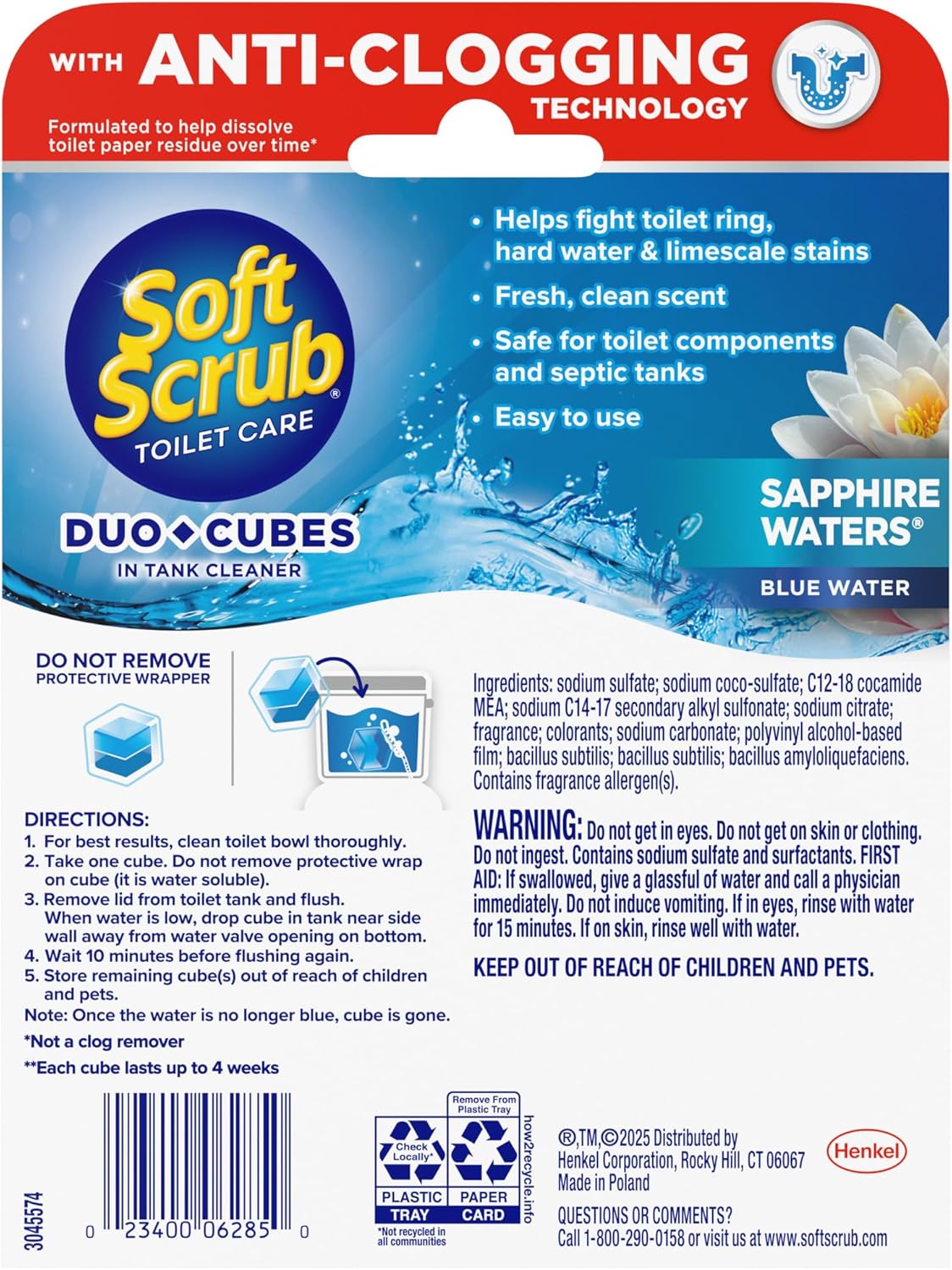 Soft Scrub DuoCubes In-Tank Toilet Cleaner, 2ct, Sapphire Waters (7 Pack)