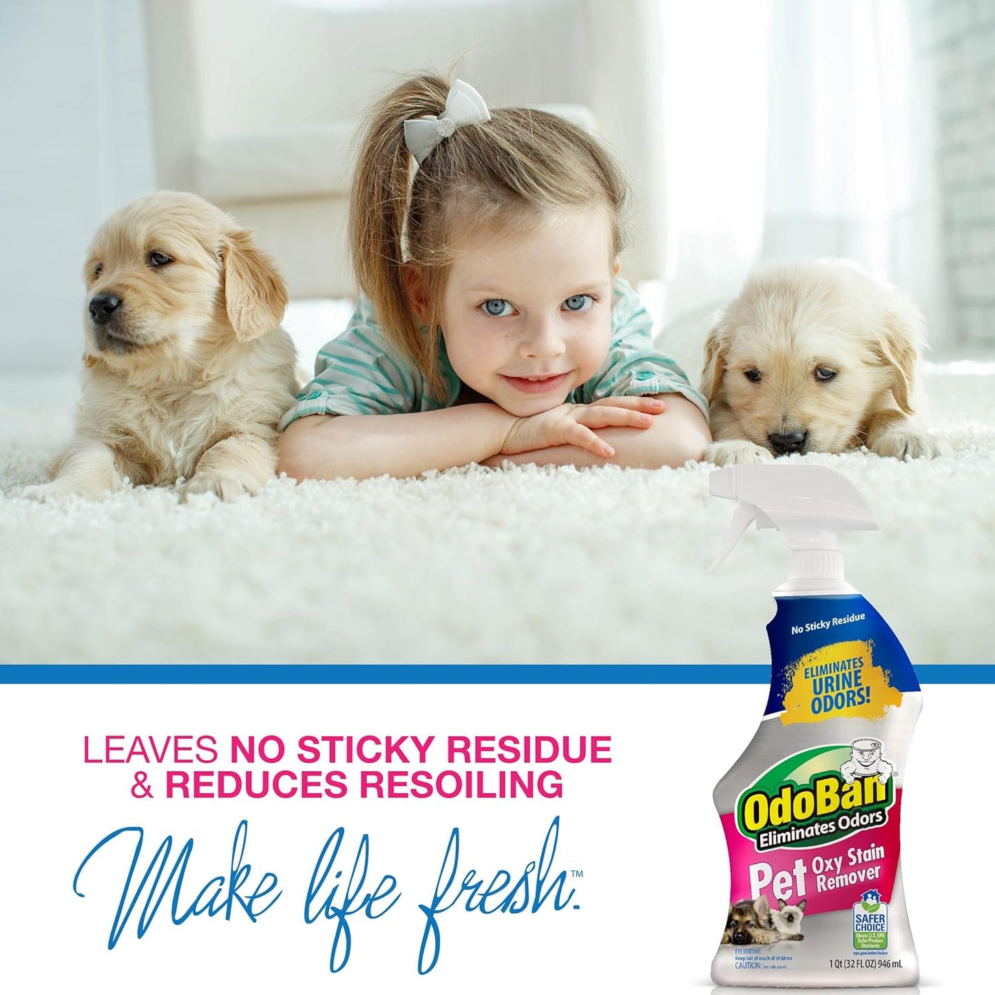 OdoBan Pet Solutions No Rinse Neutral pH Floor Cleaner Concentrate, Made in the USA, Splash O' Citrus Scent, 3 Gallons