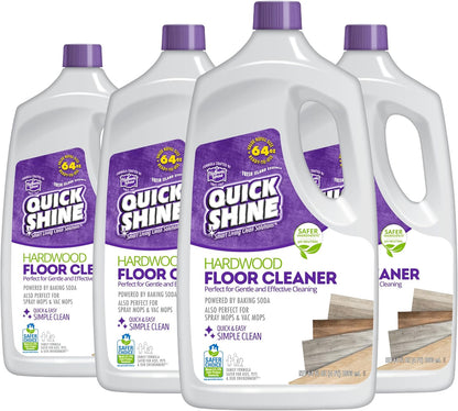 Quick Shine Hardwood Floor Cleaner 64oz | Use in Spray & Vac Mops | Removes Dirt & Scuff Marks | Ready-to-Use, Streak Free, No Rinse | Safer Choice Cleaner |Perfect for Gentle and Effective Cleaning