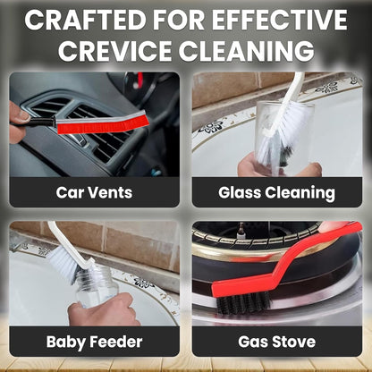 14 Pcs Crevice Cleaning Brush Set – Hard Bristle Cleaning Tools for Grout, Tile Floors, Gaps & Narrow Spaces – Multi-Purpose Grout Scrub Brush for Cleaning Bathroom, Shower, Window Tracks, Kitchen