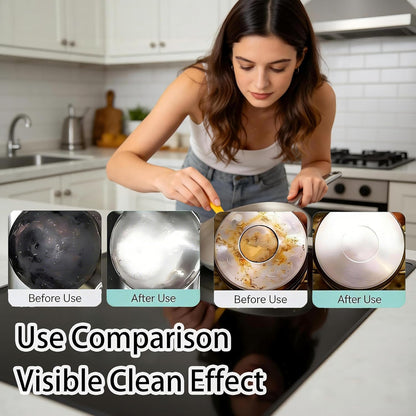 Pot Bottom Black Stain Cleaner Kit, Multi-purpose Oil Stain Remover, Pot and Pan Bottom Cleaning Paste,Powerful Kitchenware Cleaner, Cooktop Pot Cleaner Effortless for Burned Cookware (150g) (1)