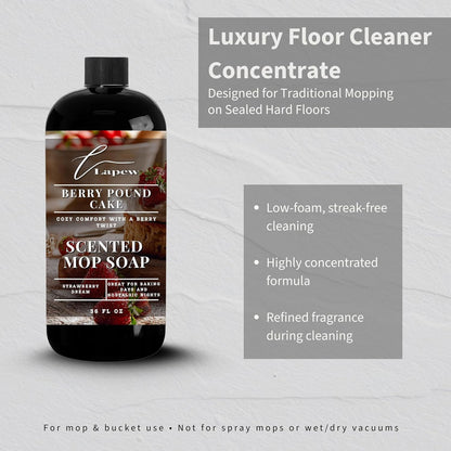 Lapew Santal Scented Mop Soap - Luxury Floor Cleaner Concentrate for Mopping Tile, Laminate, Vinyl & Hardwood | Streak-Free, Low-Foam | 36 oz - Colors C