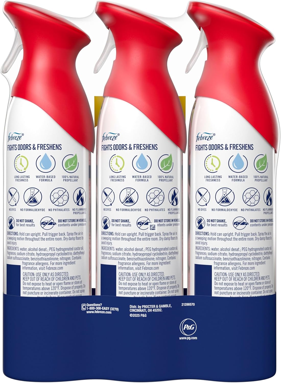 Febreze Air Mist, Air Freshener, Odor Fighting Room Spray, Deodorizer for Home Bathroom Kitchen Office Apartment, Lilac Sunrise, Warm Ocean Breeze, Summer Golden Hour Variety Pack, 8.1oz (Pack of 3)