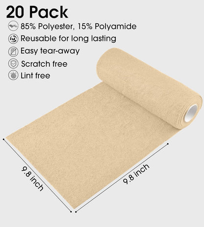 KitchLife Microfiber Cleaning Cloth Roll - Tear-Away Reusable Microfiber Paper Towels, Lint-Free, Washable, 20 Sheets for Kitchen, Car, Dishes, and Sensitive Surfaces (Pink)