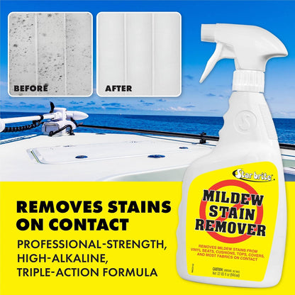 STAR BRITE Professional-Grade Mildew & Mold Stain Remover + Cleaner - Instant Contact Stain Removal, Ideal for Marine & Outdoor Upholstery