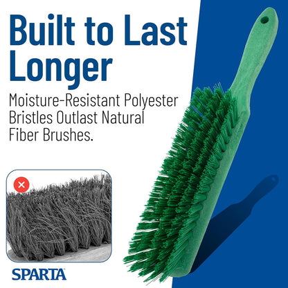 SPARTA Handheld Soft Counter Brush 8 Inch Bristle Span, Multi-Use Dust Brush with 5 Inch Handle for Tables, Countertops, and Delicate Surfaces, Polyester, Orange