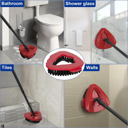 Replacement Scrub Brush for O-Cedar 2-Tank System, 4.4" Triangular Spin Mop Scrubber Head, Heavy-Duty Stiff Bristle Cleaning Brush for Tile, Grout, Bathroom, Kitchen & Floors