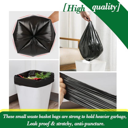 Hommaly 2 Gallon (1.8-2 Gal)120 pcs Small Clear Trash Bags, Strong 1.8 Gallon Garbage Bags, Bathroom Trash Can Bin Liners Unscented, Mini Plastic Bags for Office, Waste Basket Liner,Fit 6,7,8 Liters